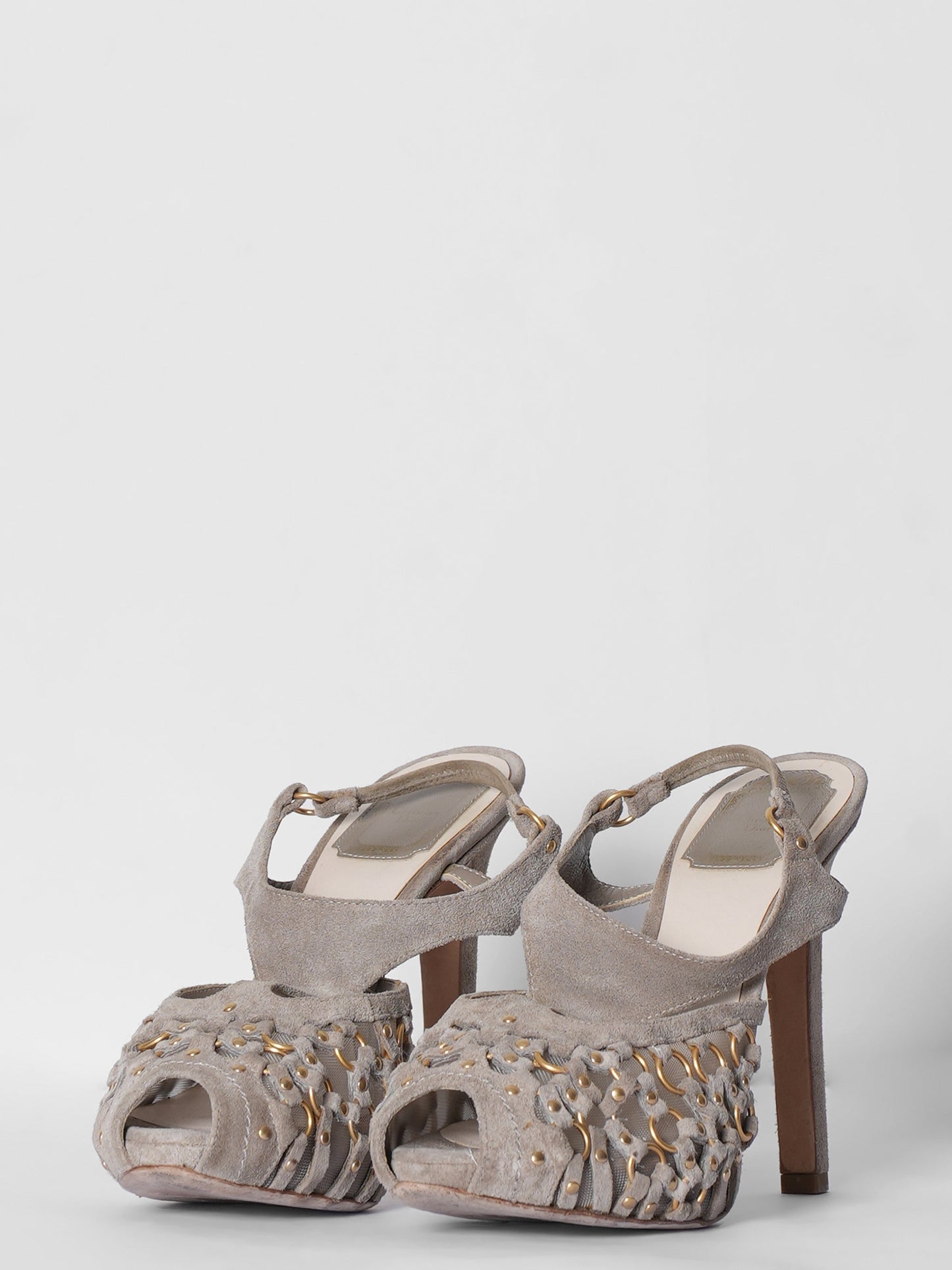 Dior Shoe Grey Heels Suede Gray Shoes