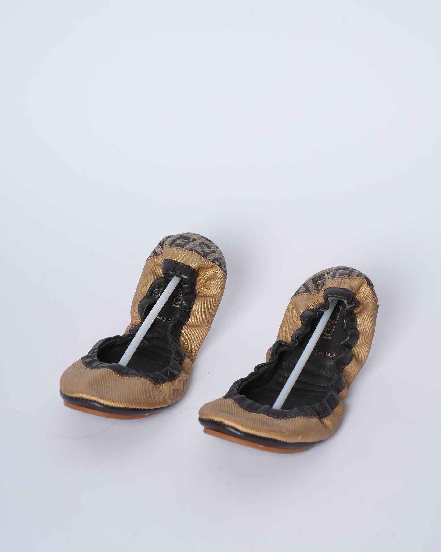 Fendi Shoe golden Ballet Shoes