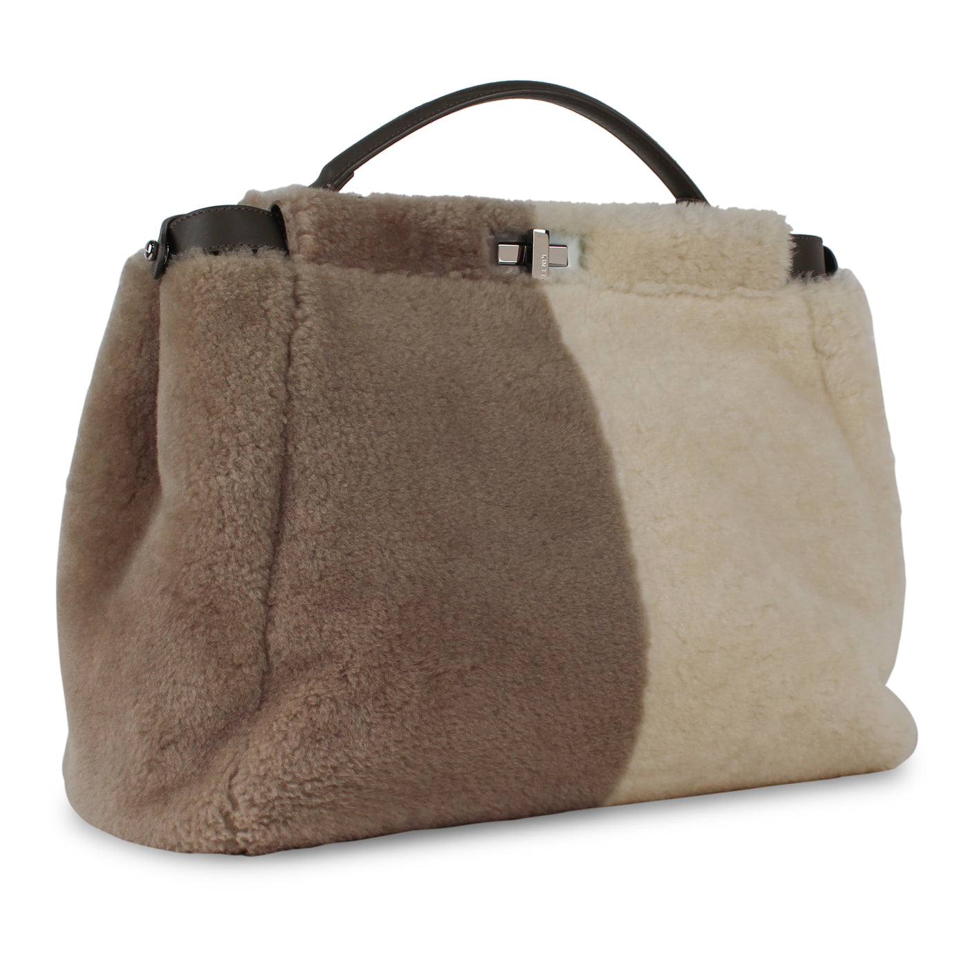 Fendi Peekaboo Shearling Fur Tote Bag Large