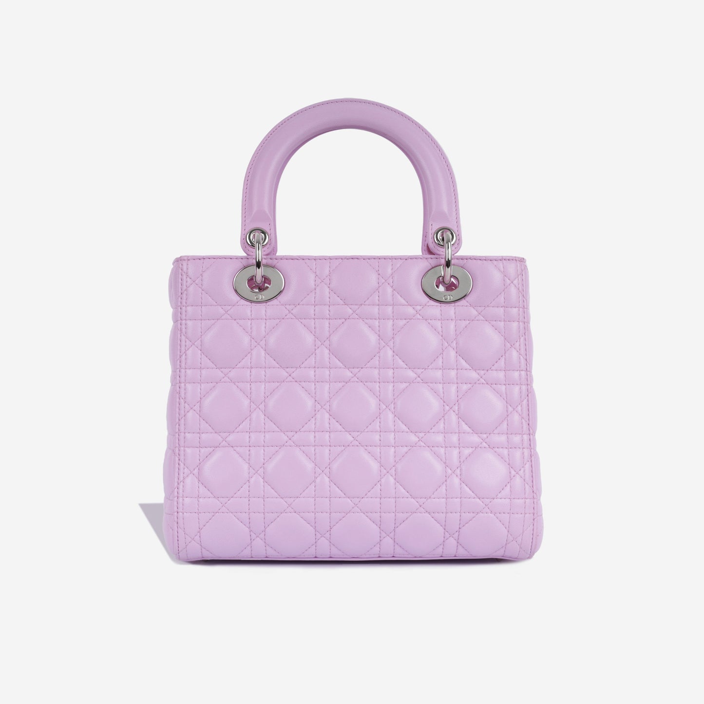 Dior Christian Lady Tote Bag Medium Lilac Lambkin Shw