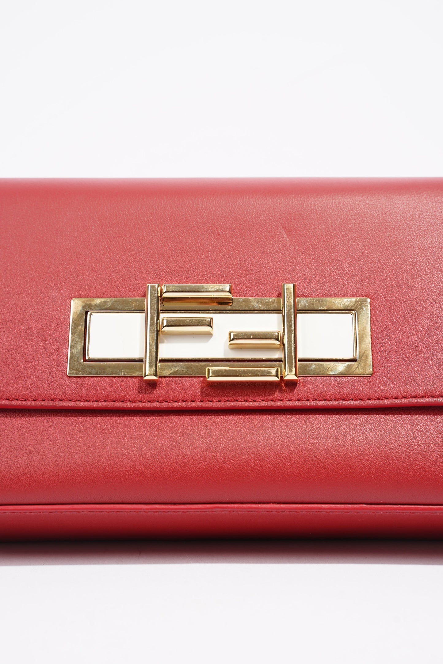 Fendi Baguette Bag Leather Red Shoulder Bag