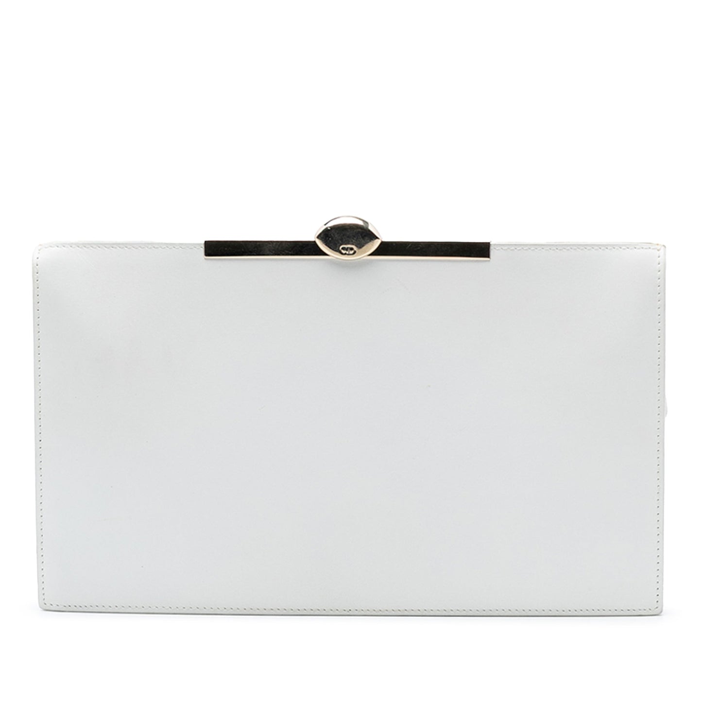 Dior Handbag Clasp Clutch Leather White Clutch Bag