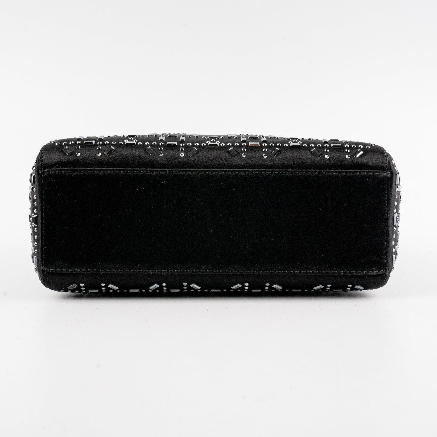 Dior Christian Lady Strass Bag Satin Black Mini Crossbody Bag