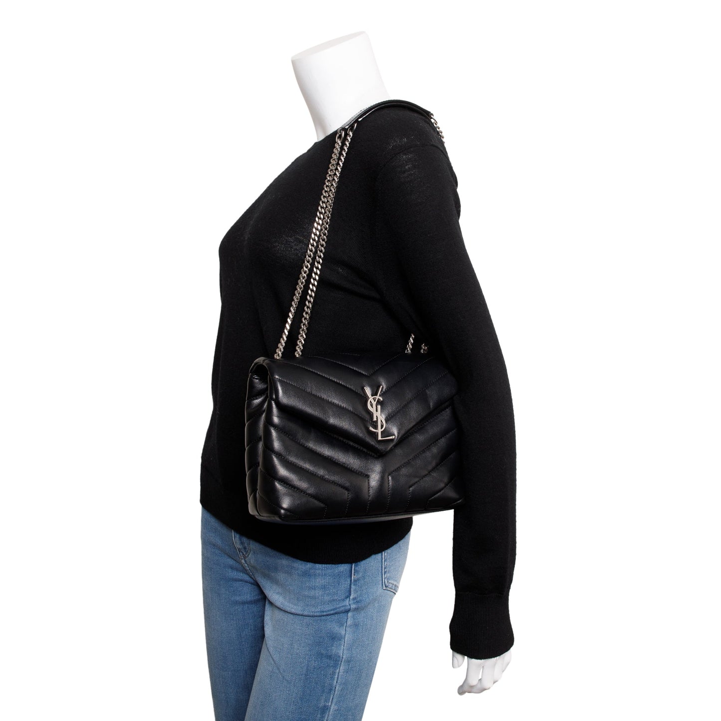 YSL Saint Laurent Small Loulou Chain Shoulder Bag Leather Quilted