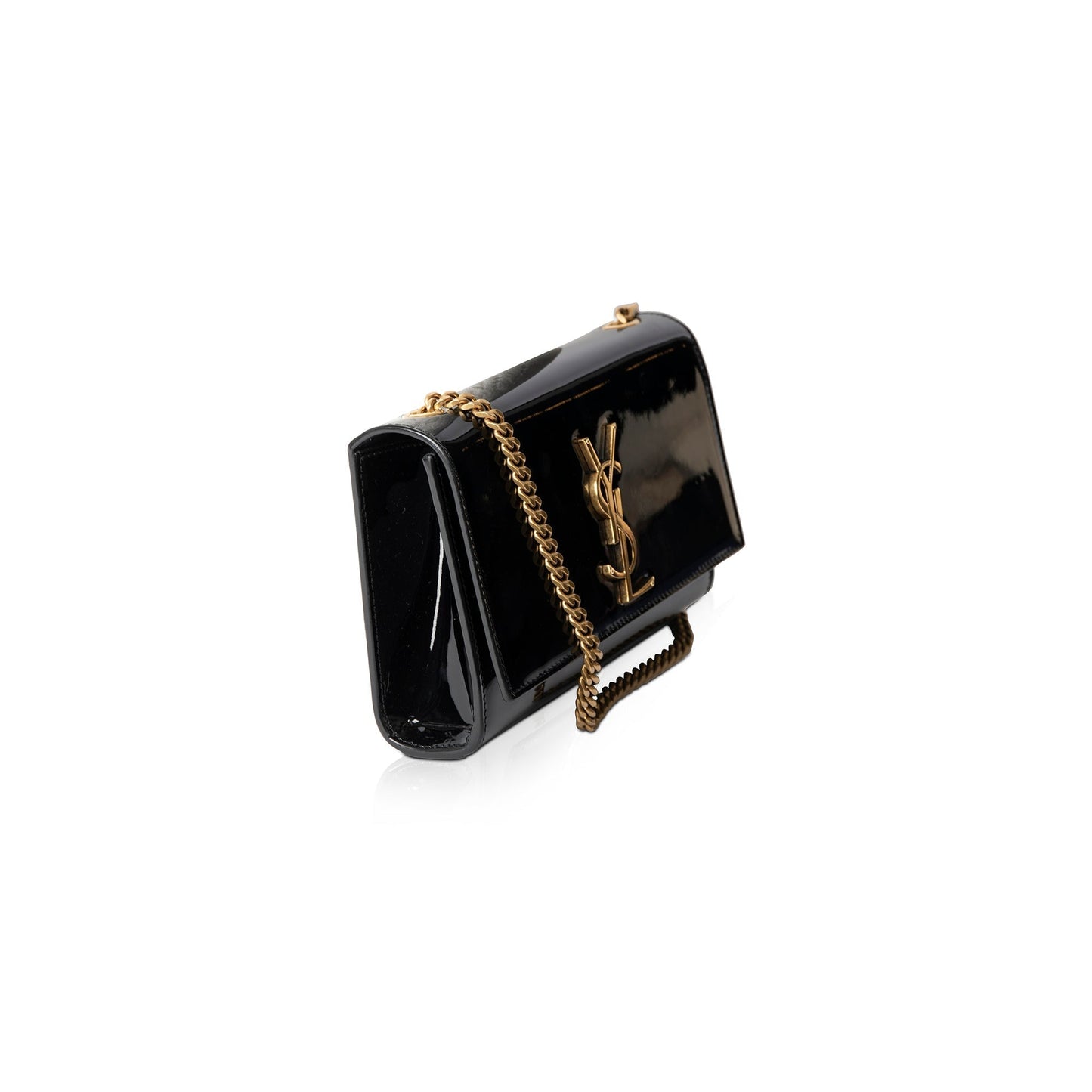 YSL Saint Laurent Patent Kate Shoulder Bag Leather Small