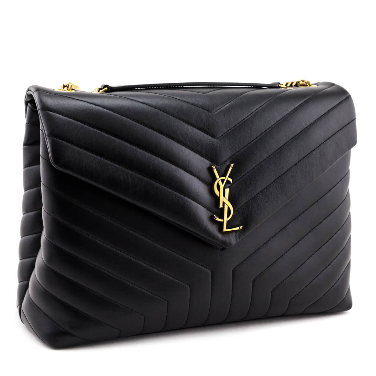 YSL Saint Laurent Trending Calfskin Large Loulou Chain Satchel Matelasse Monogram Travel Bag