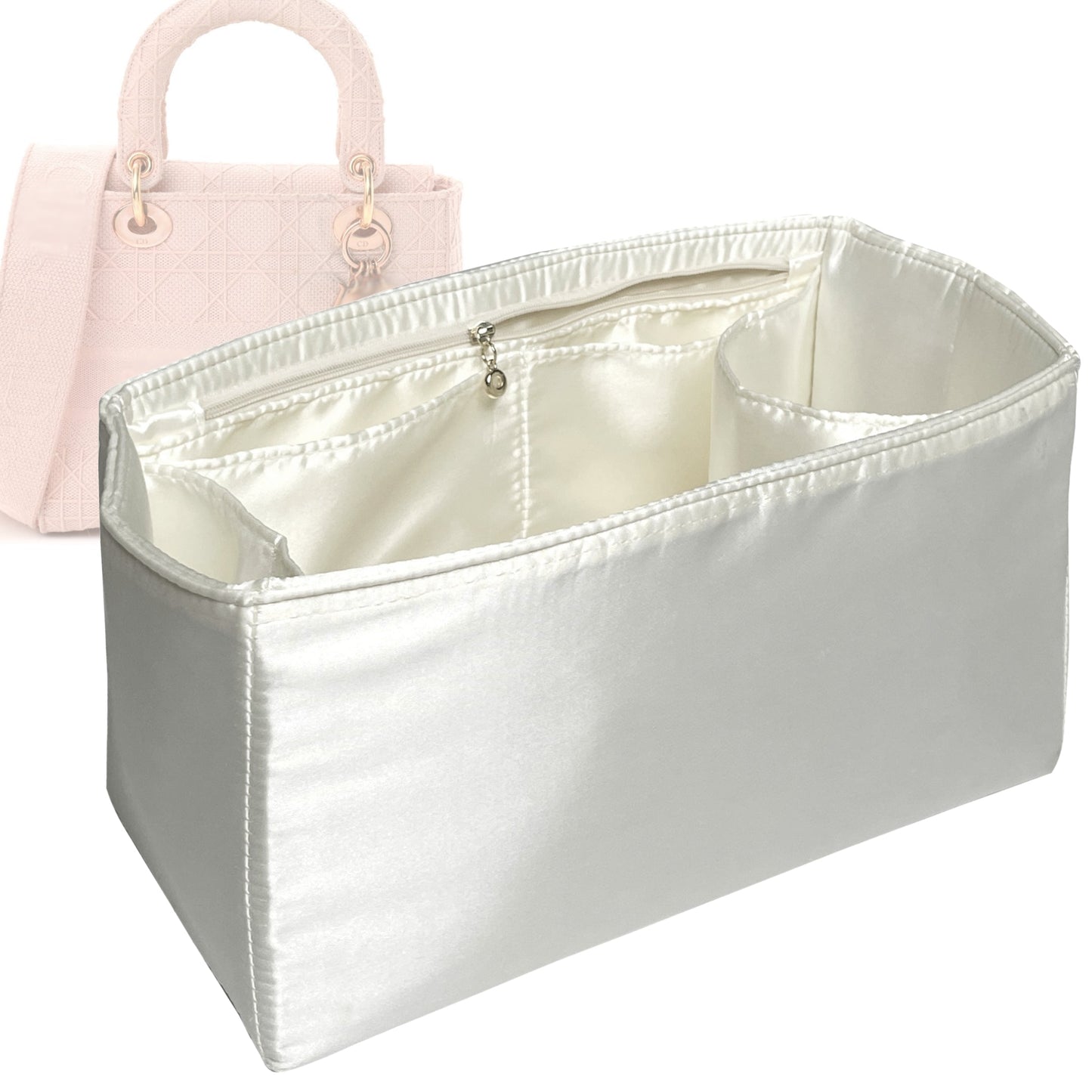 Dior Handbag Organizer for Lady D-Lite Bag, Bag Insert Medium Zip Width Zip And
