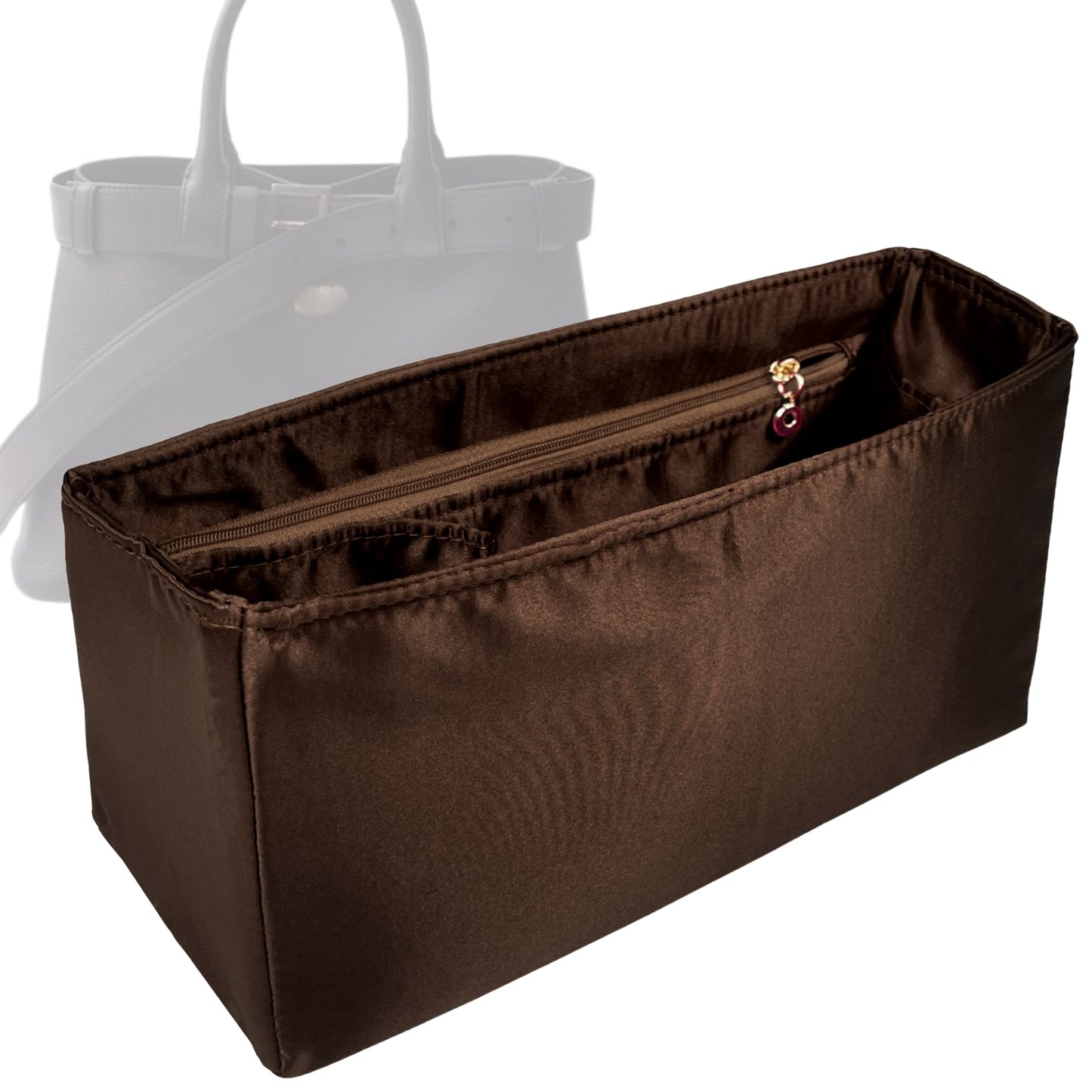 Prada Handbag Organizer for Buckle with belt, Bag Insert Leather Small