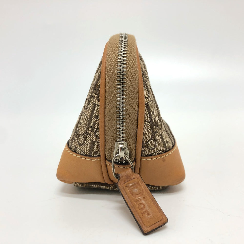 Dior Accessory Pouch Trotter Women Handbag Canvas Beige Travel Bag