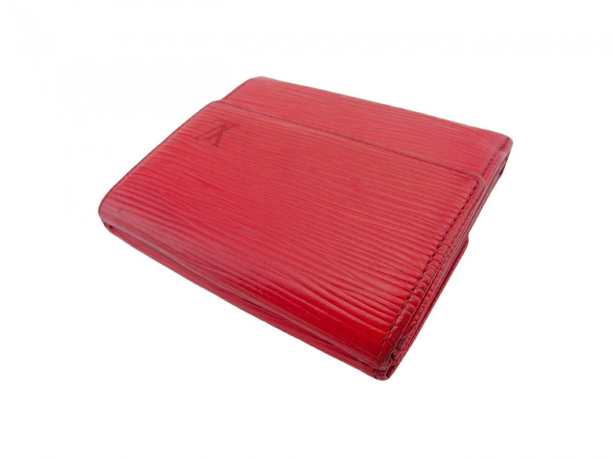 Louis Vuitton Bifold M63487 Porte Monnaie Billets Red Wallet Case T21764