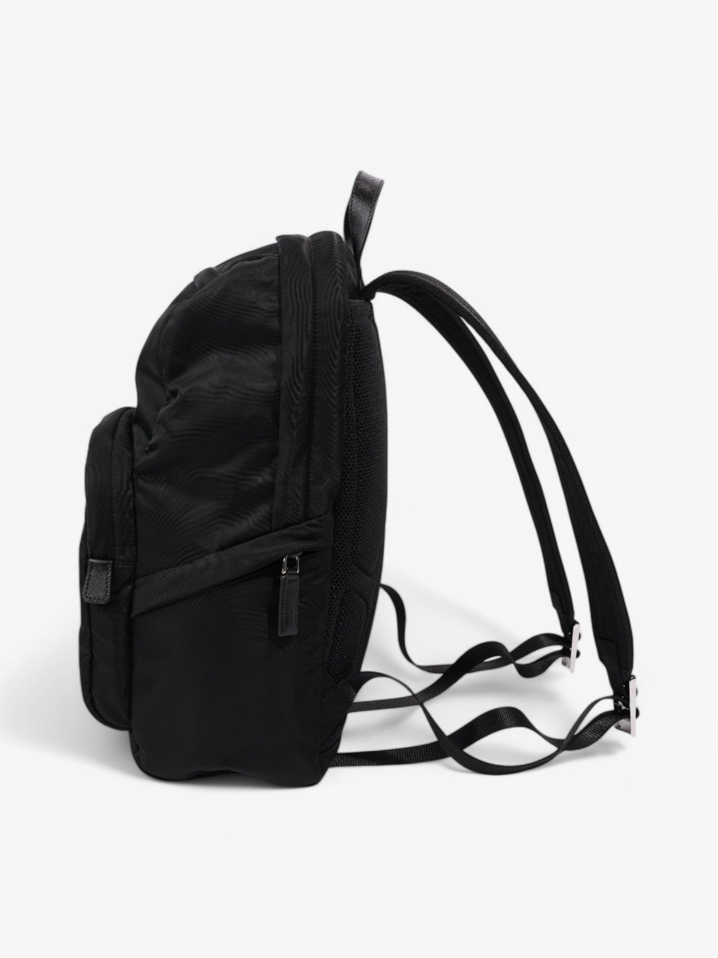 Prada Triangle Backpack Re Nylon Black Logo