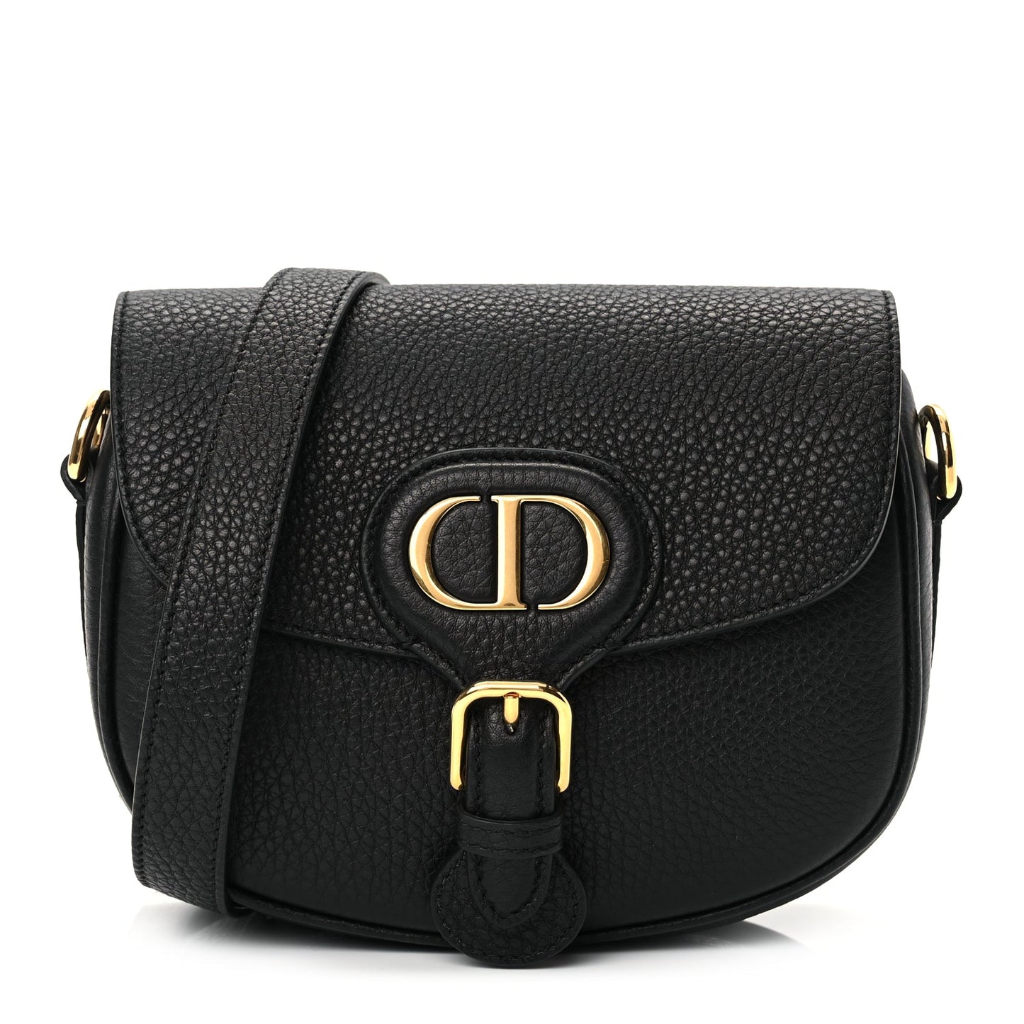 Dior Crossbody Bag Christian Grained Calfskin Bobby Black Small Flap