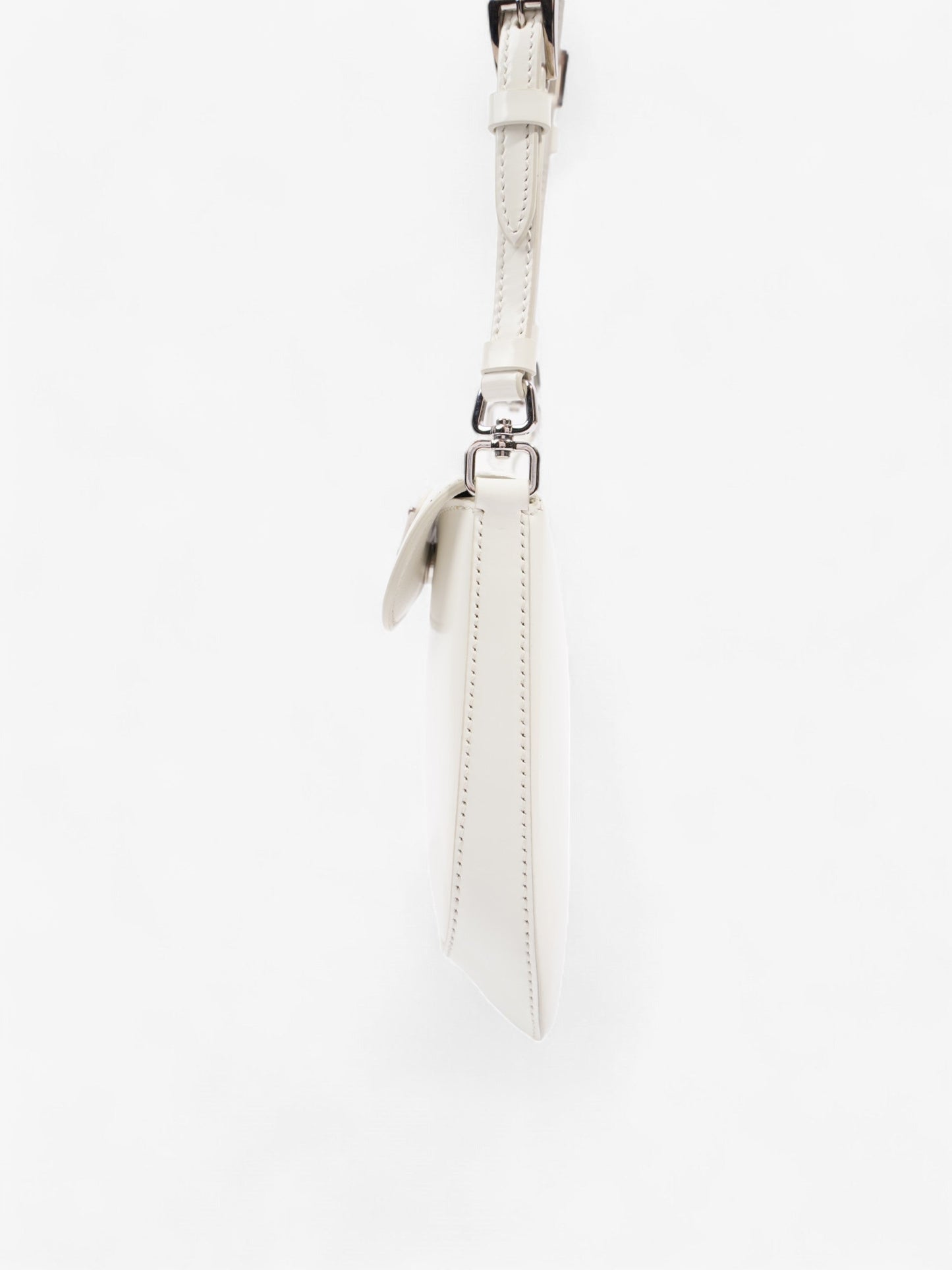 Prada Cleo Shoulder Bag Leather White Mini