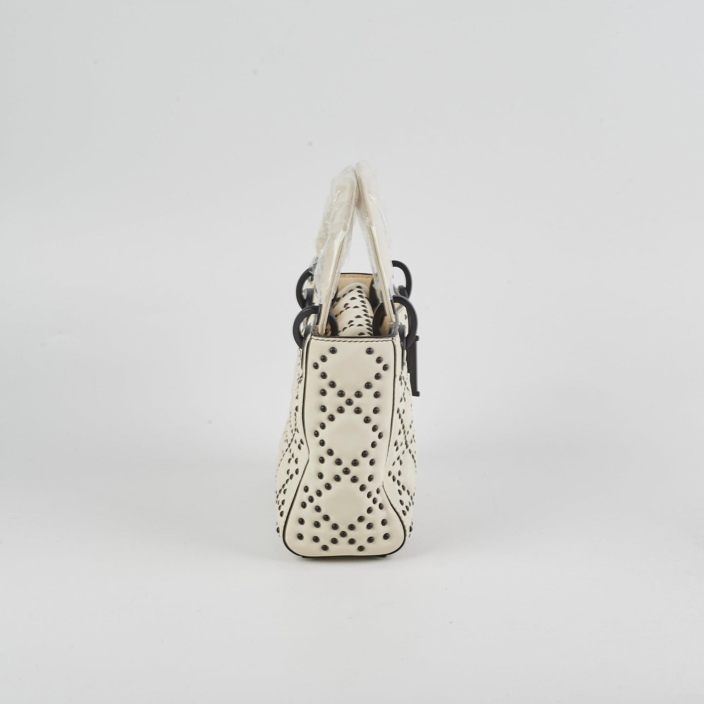 Dior Christian Lady Studded Ivory Crossbody Bag Mini