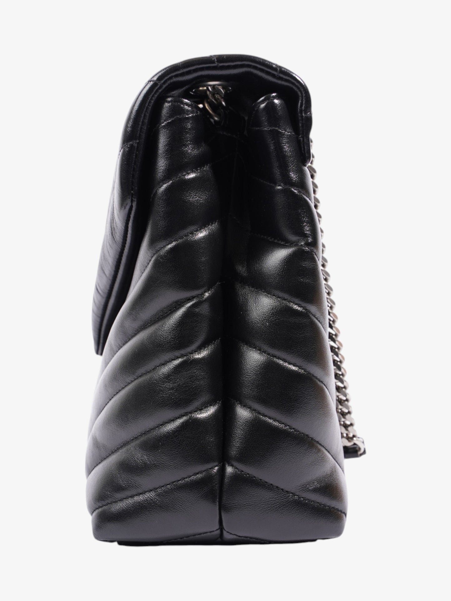 YSL Saint Laurent Lou Lou Puffer Shoulder Bag Leather Matelasse Black