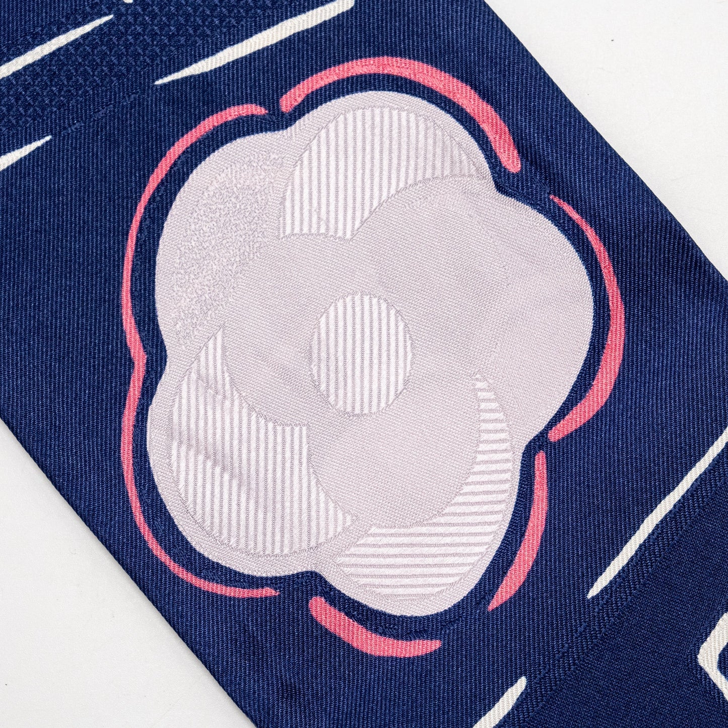 Chanel CC Logo Flower Print Twilly Navy Multicolour Scarf