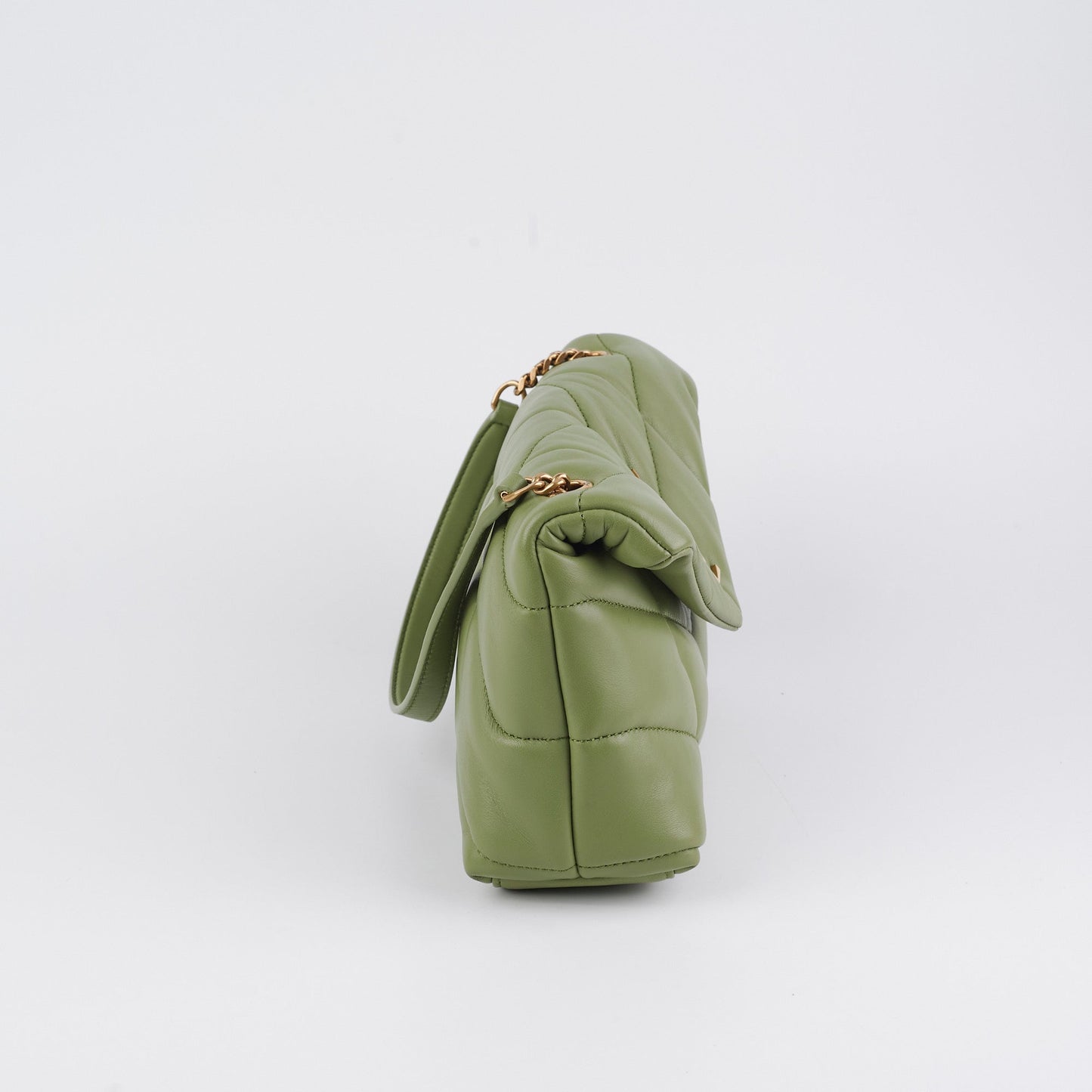 YSL Saint Laurent Puffer Shoulder Bag Green Toy