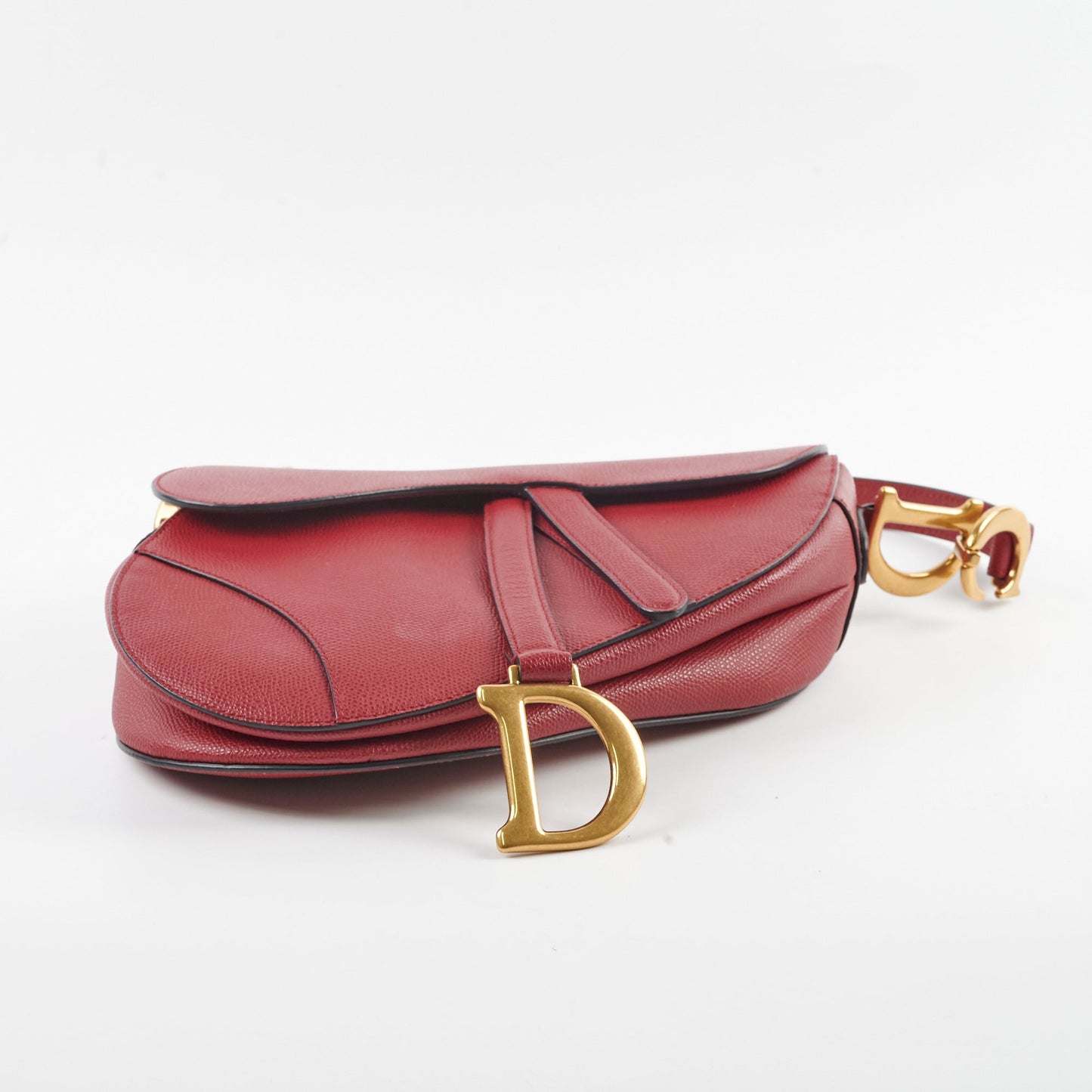 Dior Christian Saddle Bag Burgundy Shoulder Bag