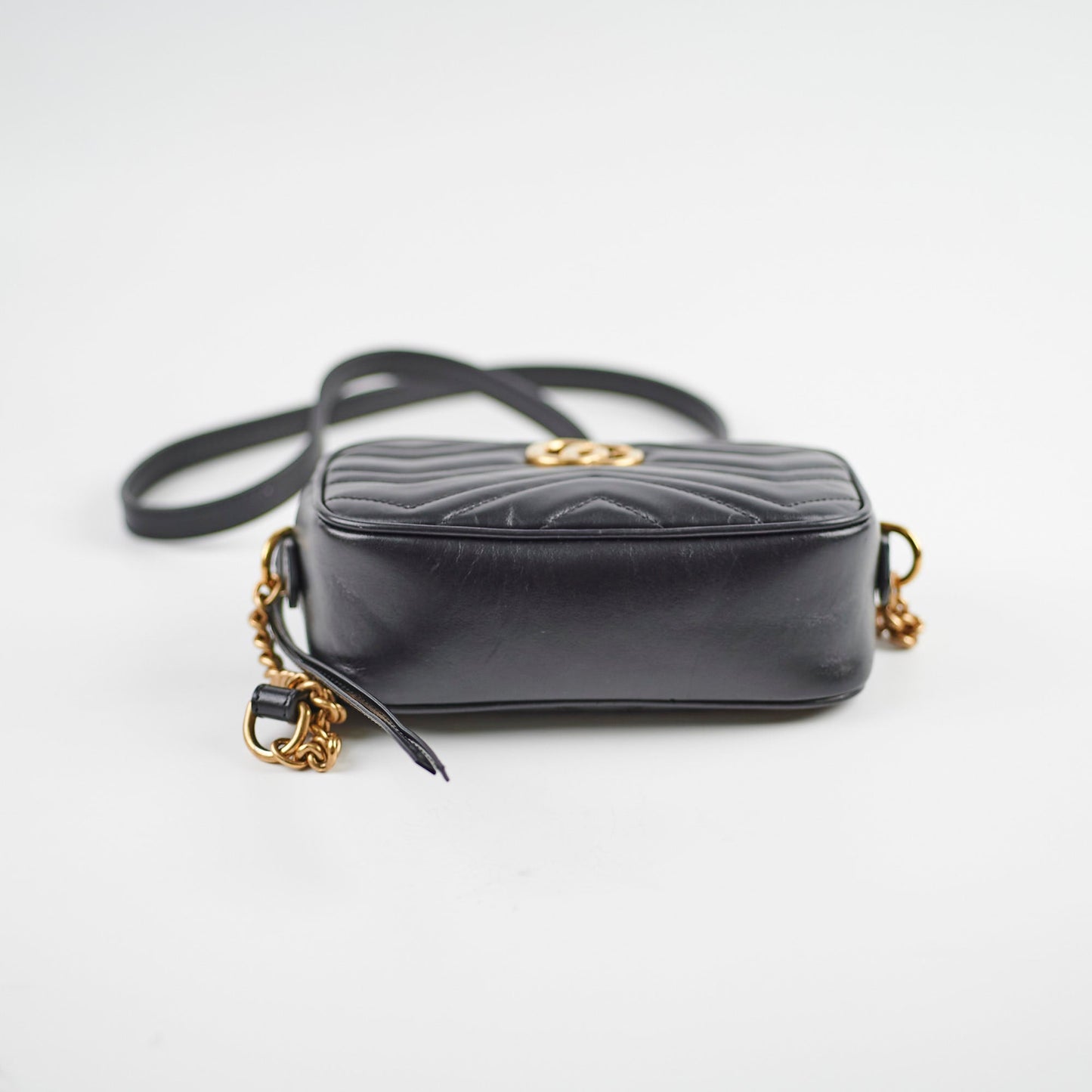 Gucci Marmont Matelass Bag In Leather Black Crossbody Bag