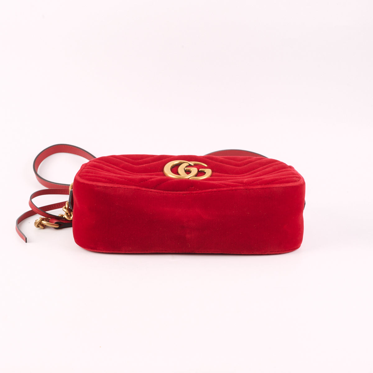 Gucci Velvet Marmont Camera Bag Red Small Crossbody Bag