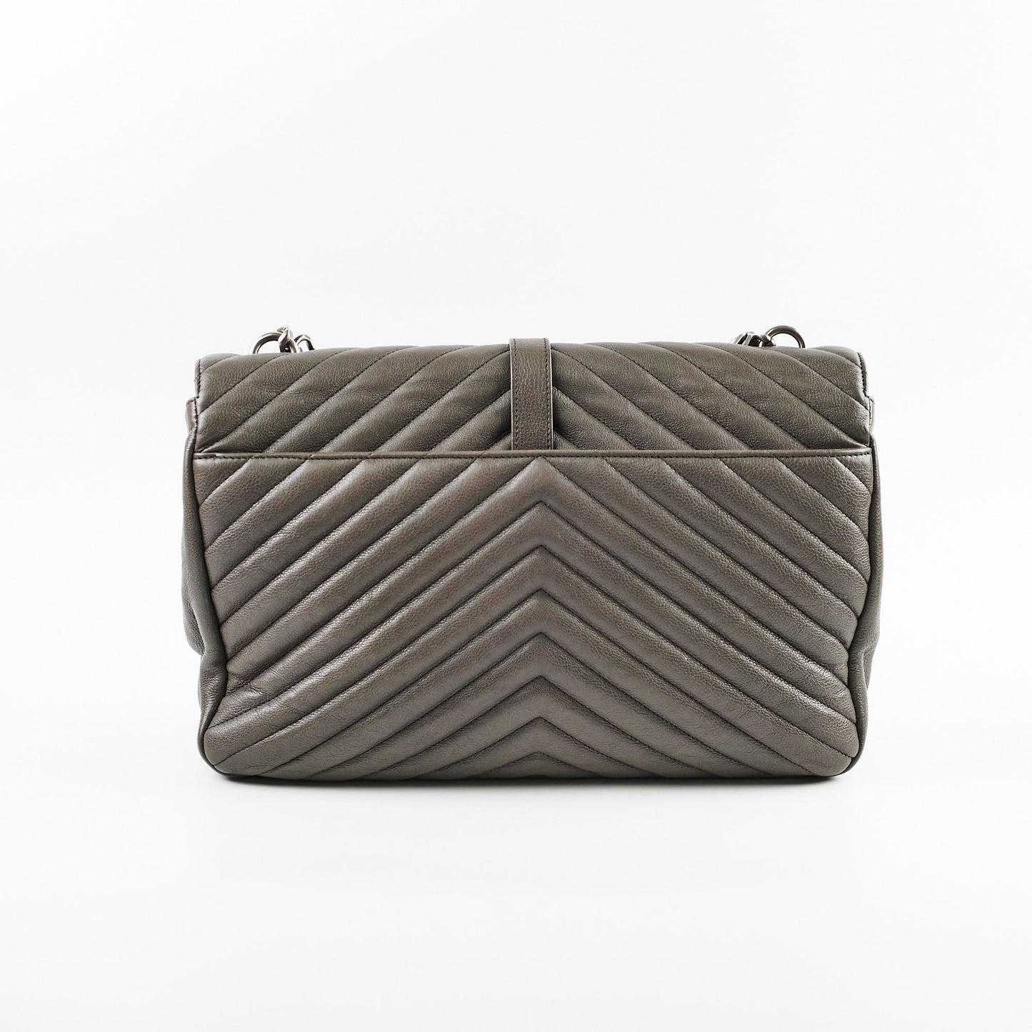 YSL Saint Laurent College Grey Crossbody Bag Gray Large