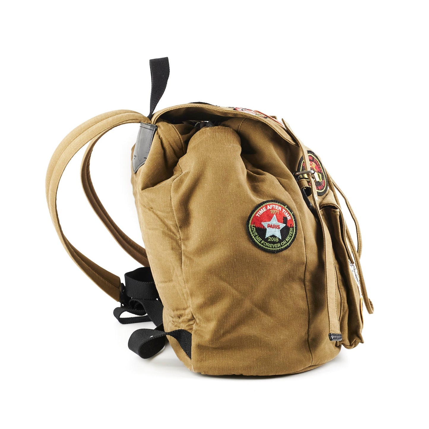 YSL Saint Laurent Multi Patch Backpack Canvas Green