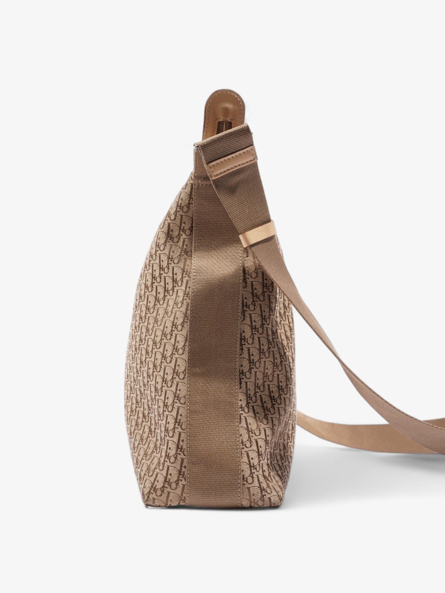 Dior Christian Trotter Oblique Crossbody Bag Canvas Beige Large