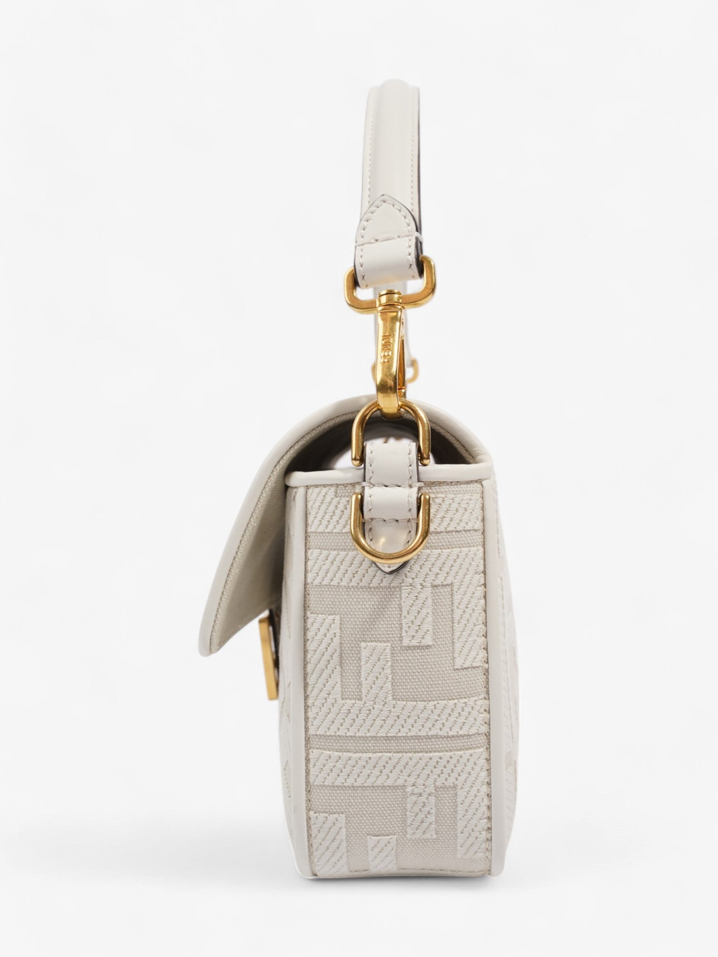 Fendi Baguette Fabric Crossbody Bag White Shoulder Bag