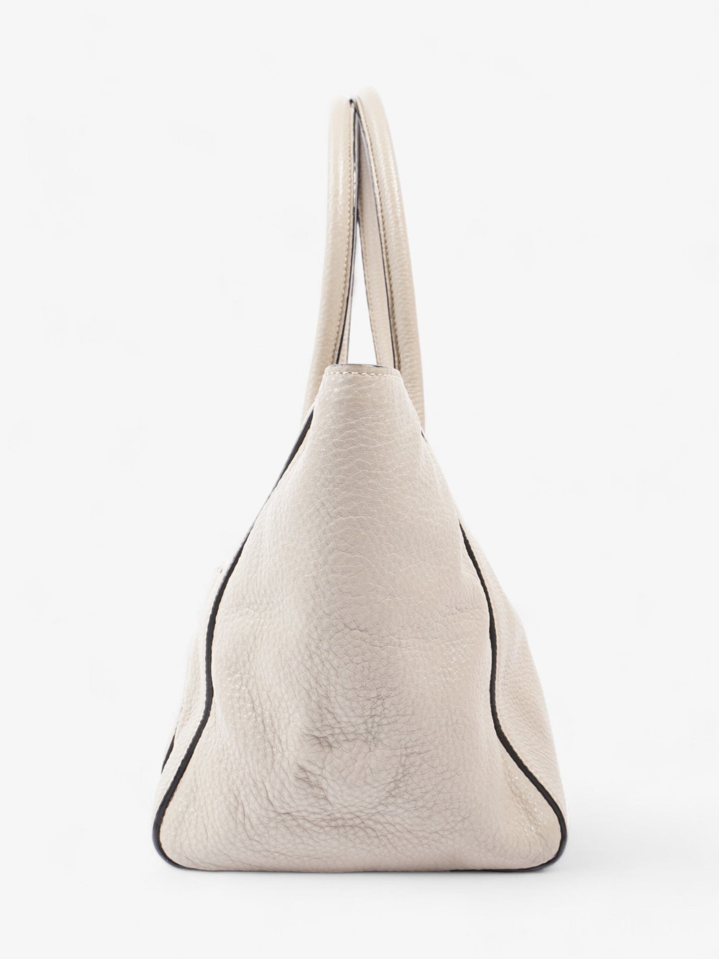 Prada Shopping Tote Grey Leather Gray Shoulder Bag