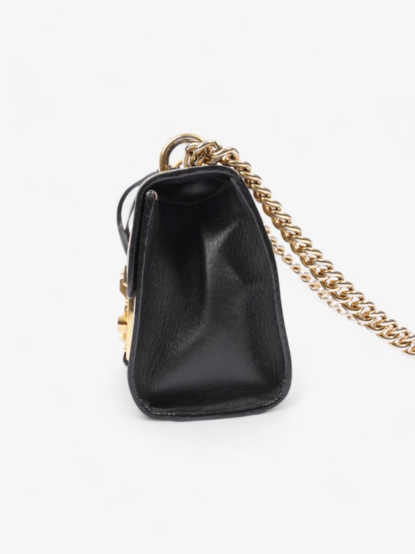 Gucci Padlock Bees Supreme Coated Small Shoulder Bag Canvas Black