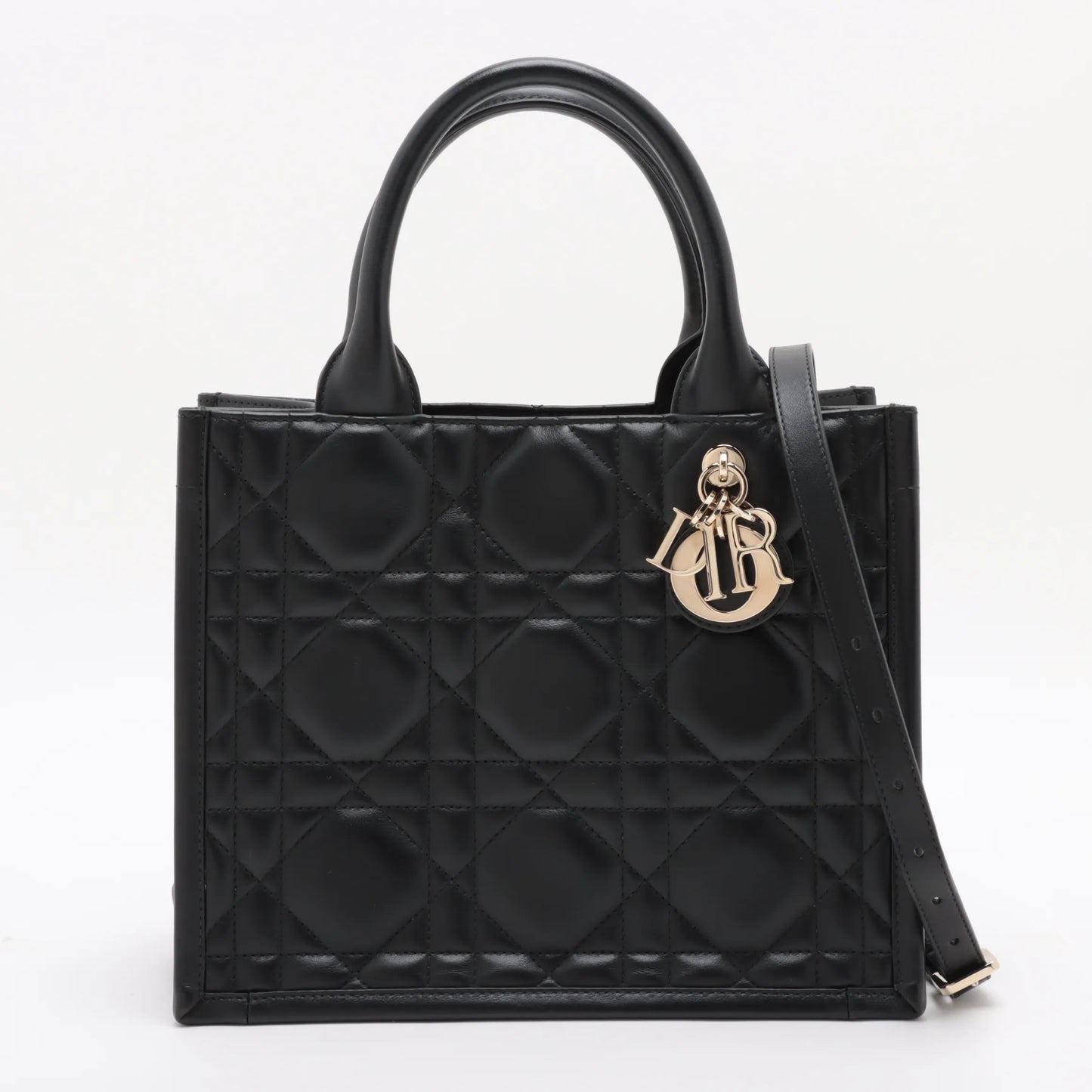 Dior Handbag Christian Macrocannage Calfskin Book Tote Beige Small Tote Bag