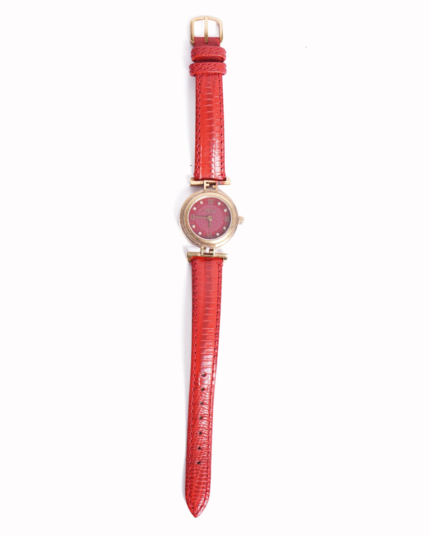 Fendi Handbag Plated Watch Leather Gold