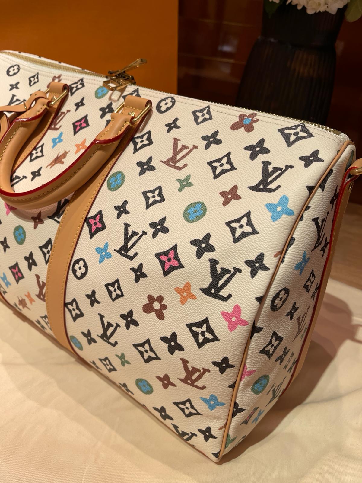 Louis Vuitton Tyler Creator Sellout Keepall Bandouliere 45 Multicolor White Travel Bag