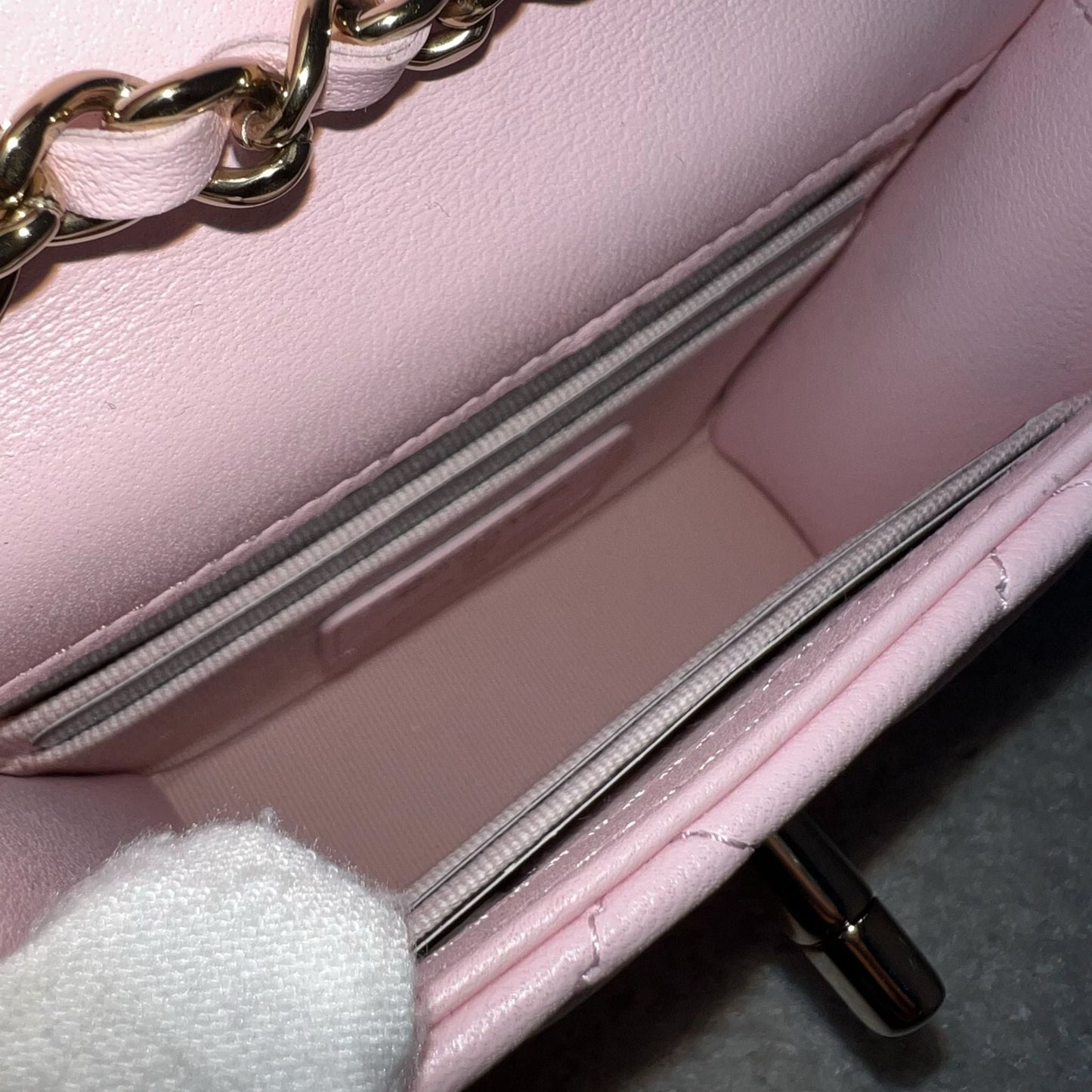 Chanel Trendy CC Micro Bag / Clutch on Chain in Light Pink Lambskin and LGHW (Model: )