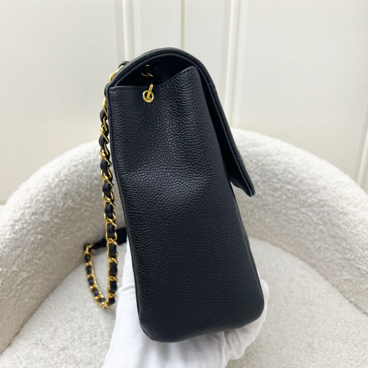 Medium Square Flap in Black Caviar and GHW Accessory Seasonal