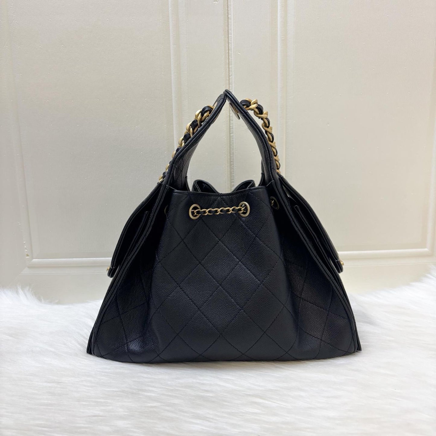 25 Small Hobo Bag in Black Caviar and AGHW (Model: ) Heritage