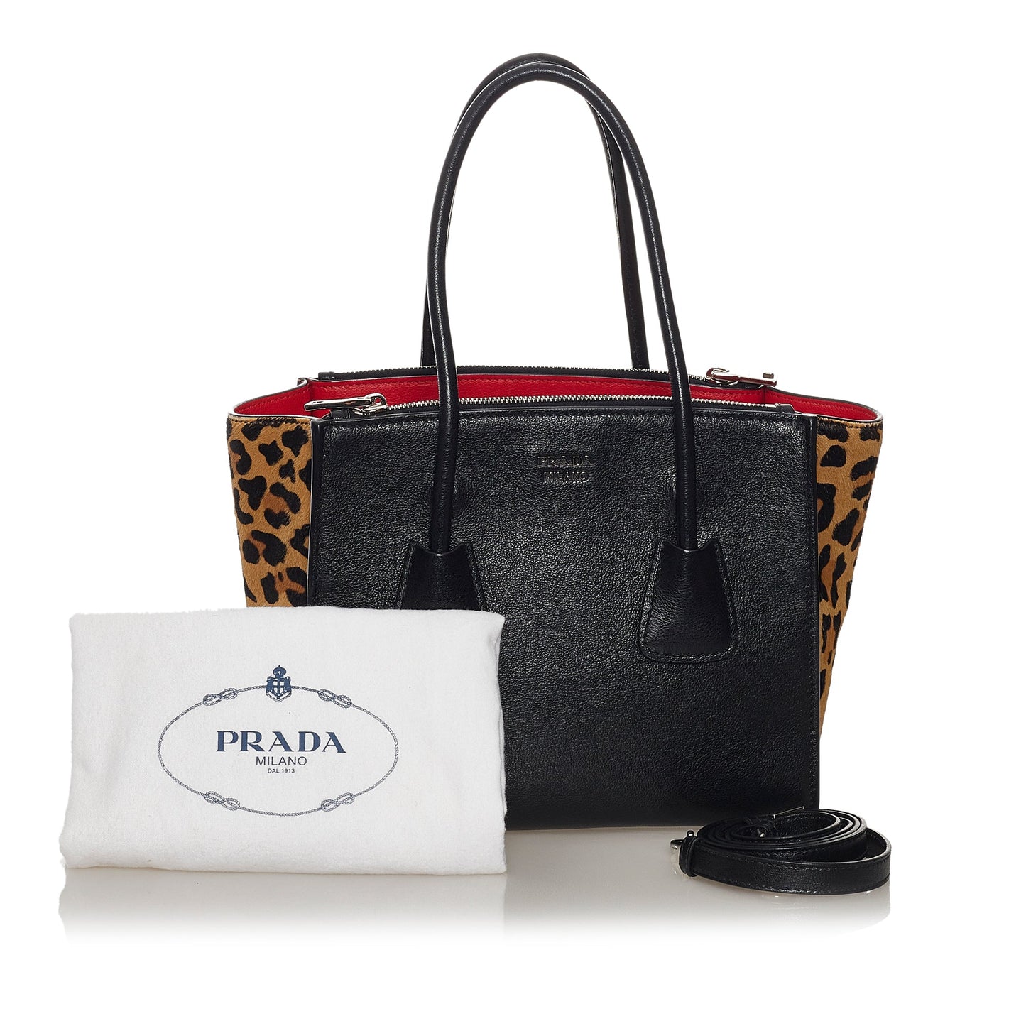 Prada Twin Pocket Satchel Leather Satchel Bag