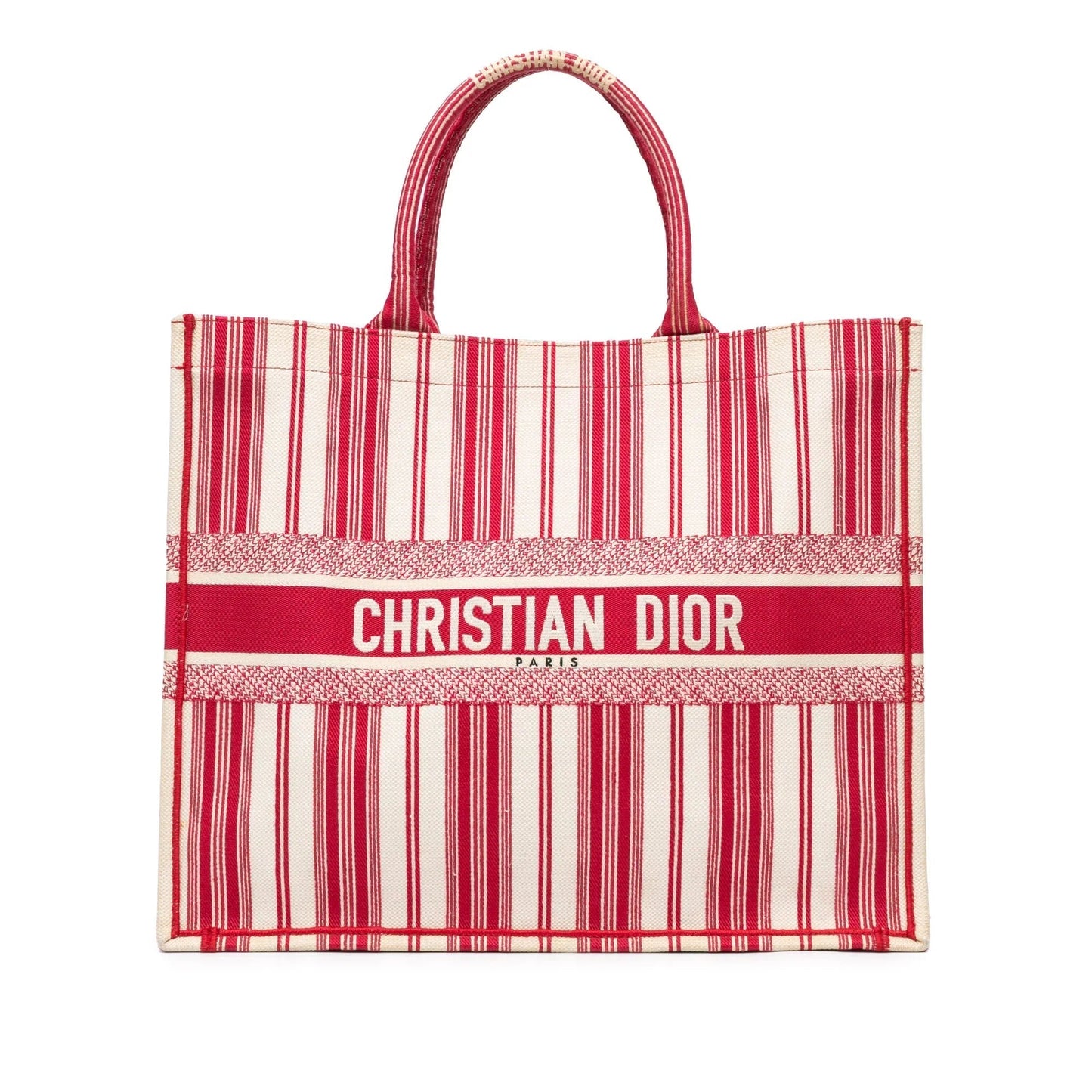 Dior Handbag Striped Book Tote Red Large Tote Bag