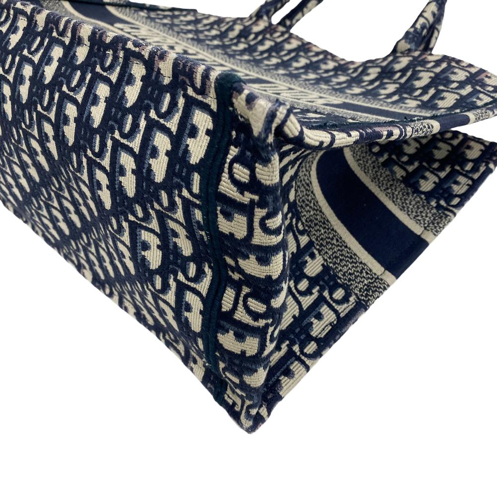 Dior Christian Tote Bag Navy Book Tote Women Canvas Small