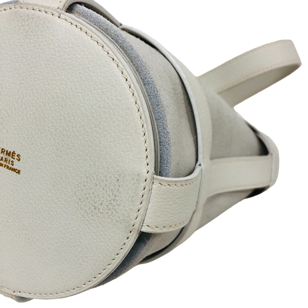 Hermes Handbag Vogarribar Musardine Leather White Travel Bag