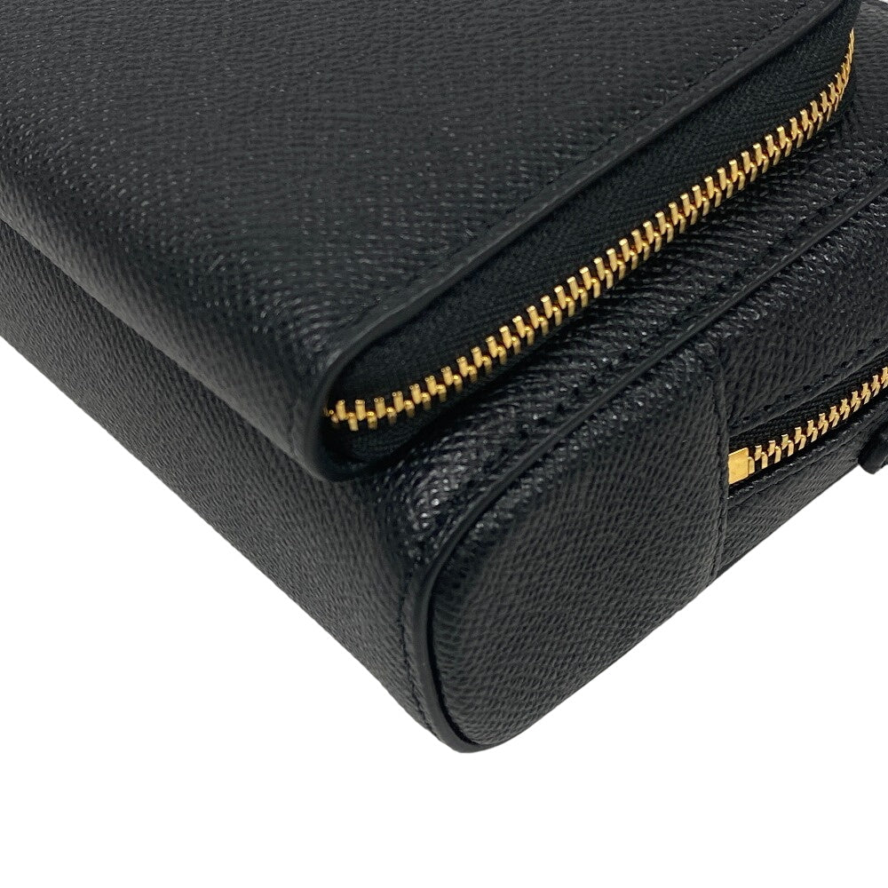 Dior Shoulder Bag Caro Women Leather Black