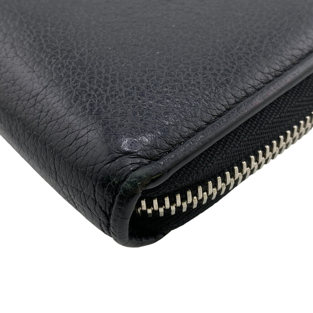 Louis Vuitton Long Purse M62622 Zip Around Leather Black Logo Wallet Case