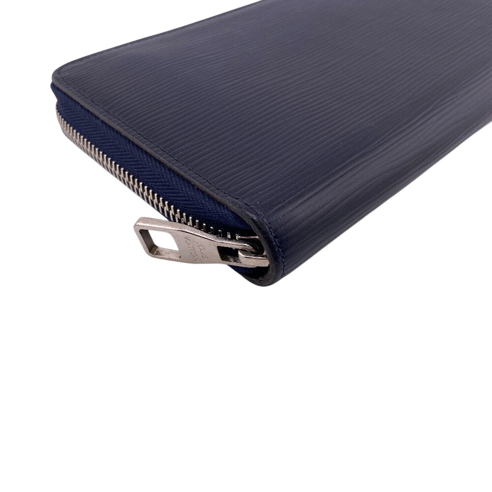 Louis Vuitton Long Purse M62644 Zip Around Leather Navy Wallet Case