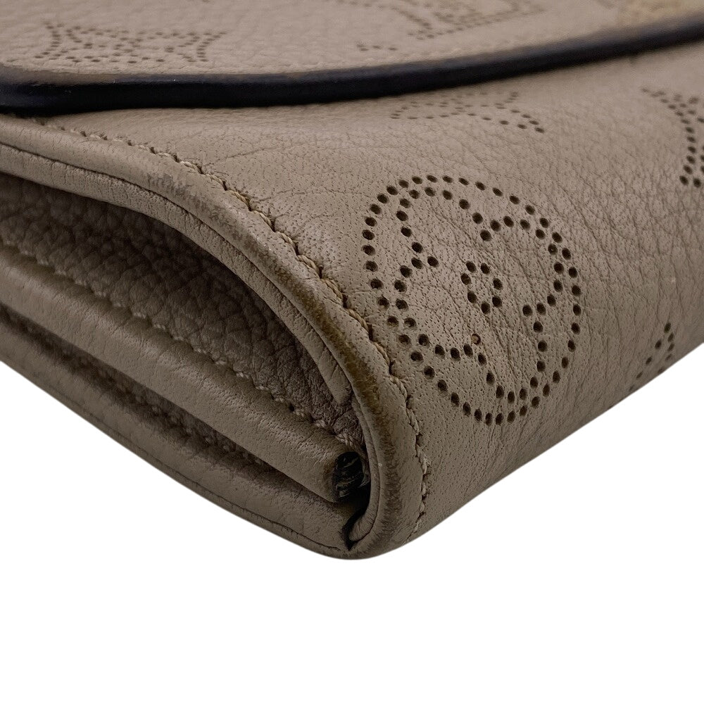 Louis Vuitton Long Purse M60144 Mahina Portefeuille Monogram Leather Beige Wallet Case
