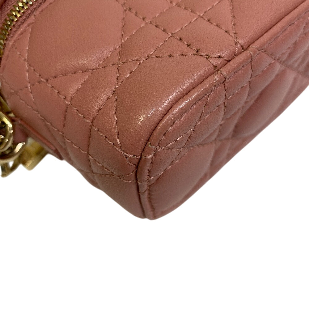 Dior Christian Shoulder Bag Way Pouch Cannage Shoulder Leather Pink