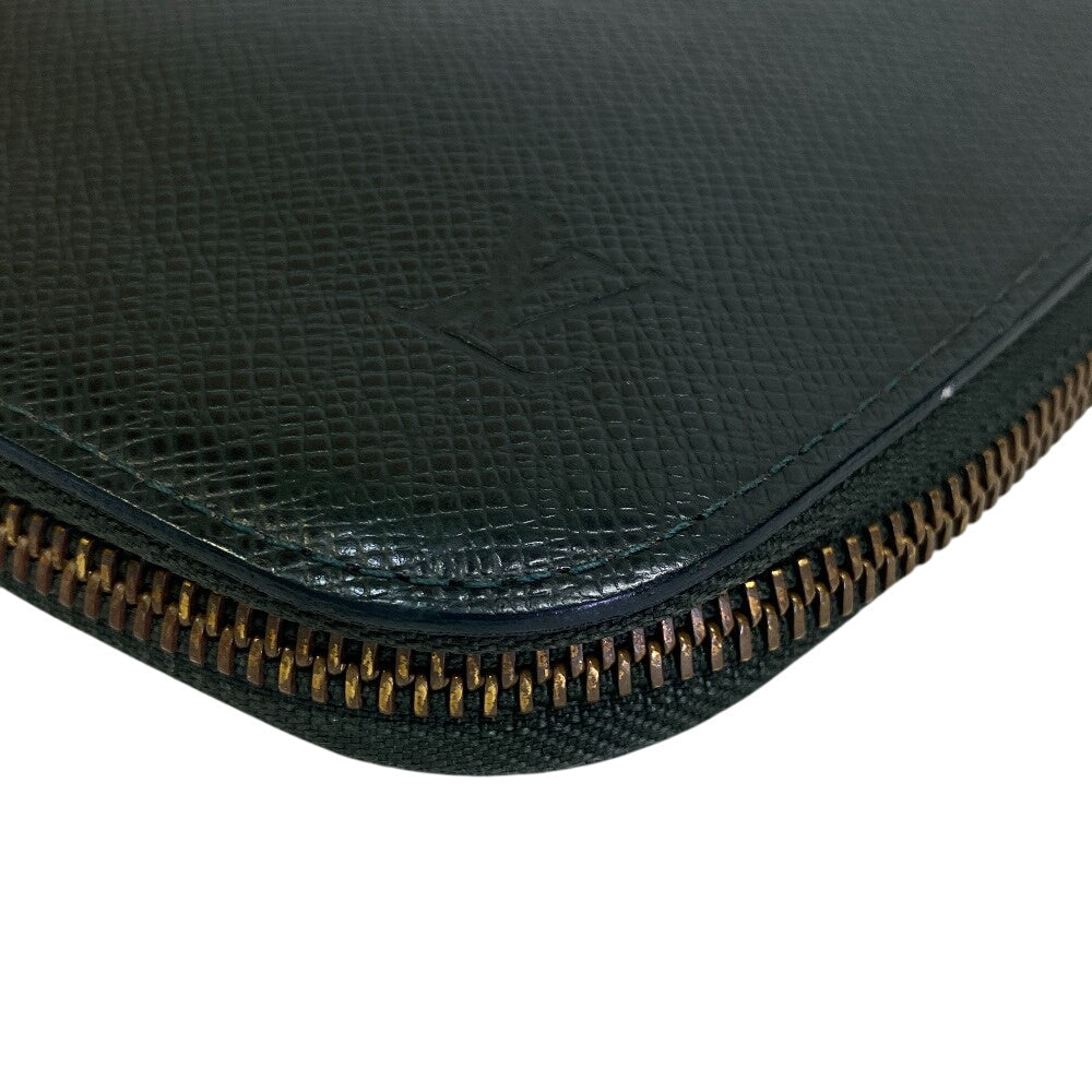 Louis Vuitton Long Purse M30654 organizer Taiga Leather Green Wallet Case