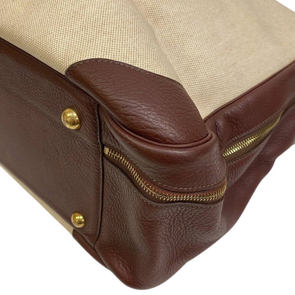 Hermes Boston Duffel Bag Travel Bag Duffle Bag Victoria Canvas Brown