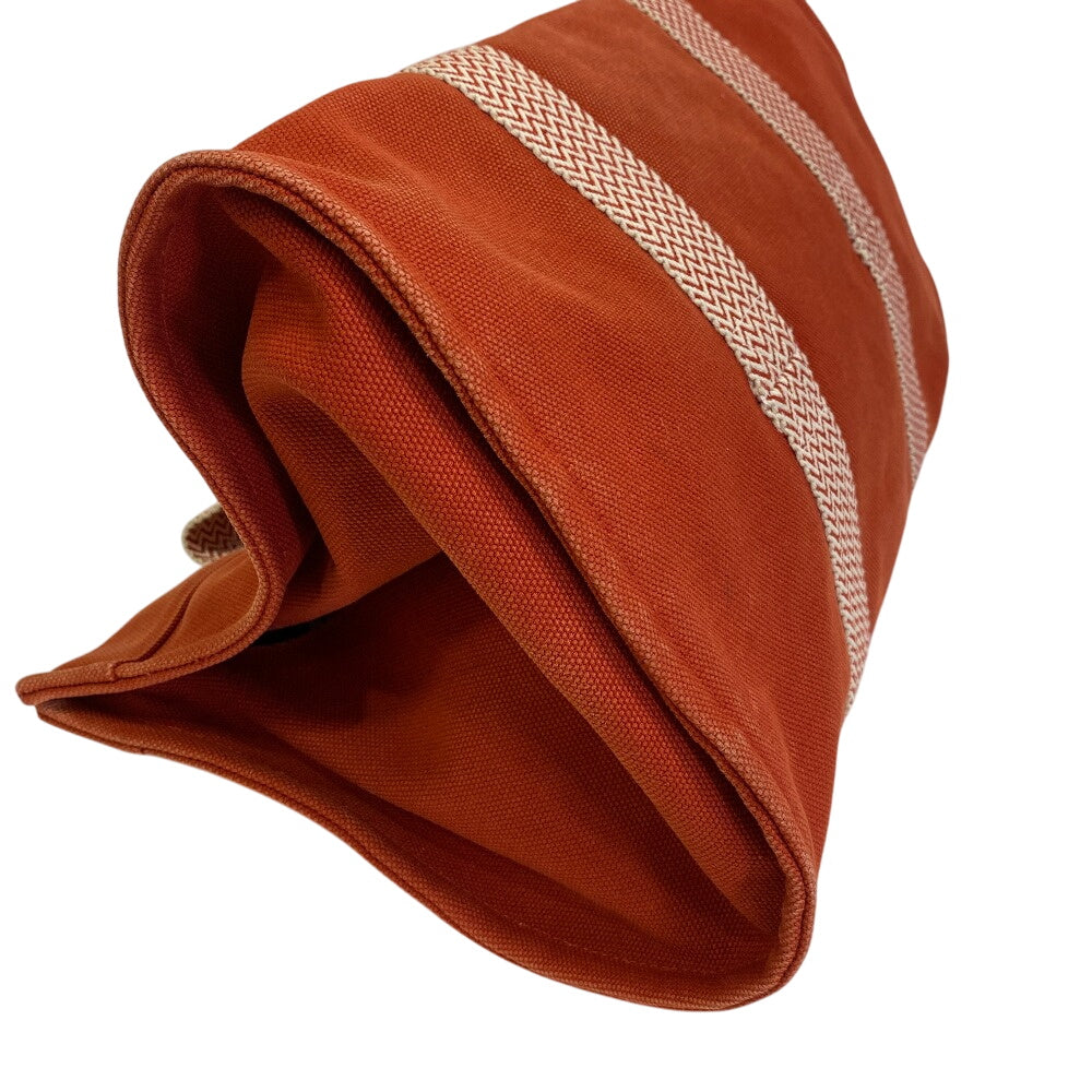 Hermes Tote Bag Cotton Cannes Mm Women Canvas Orange
