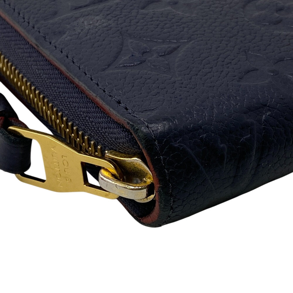 Louis Vuitton Long Purse M62121 Zip Around Monogram Leather Navy Wallet Case