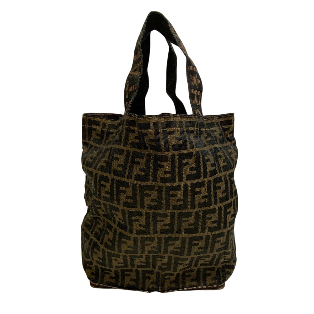 Fendi Handbag Zucca Nylon Brown Travel Bag